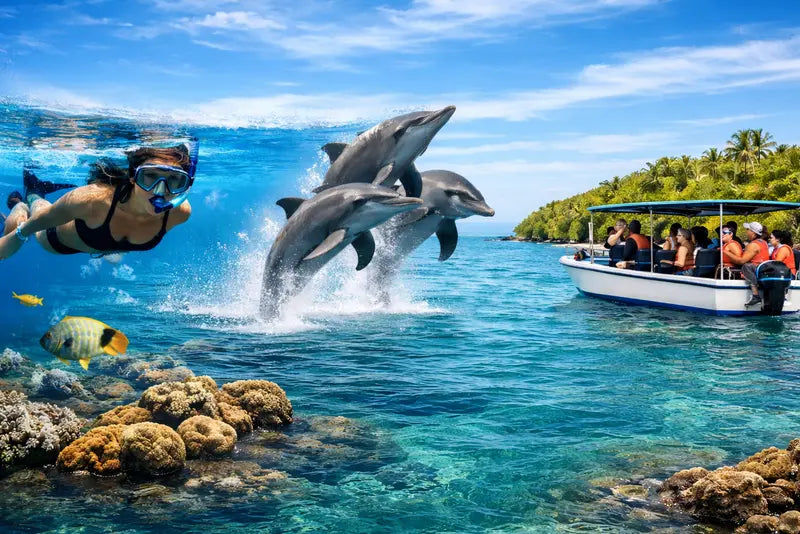 Snorkel dolphins mangroves combo Roatán