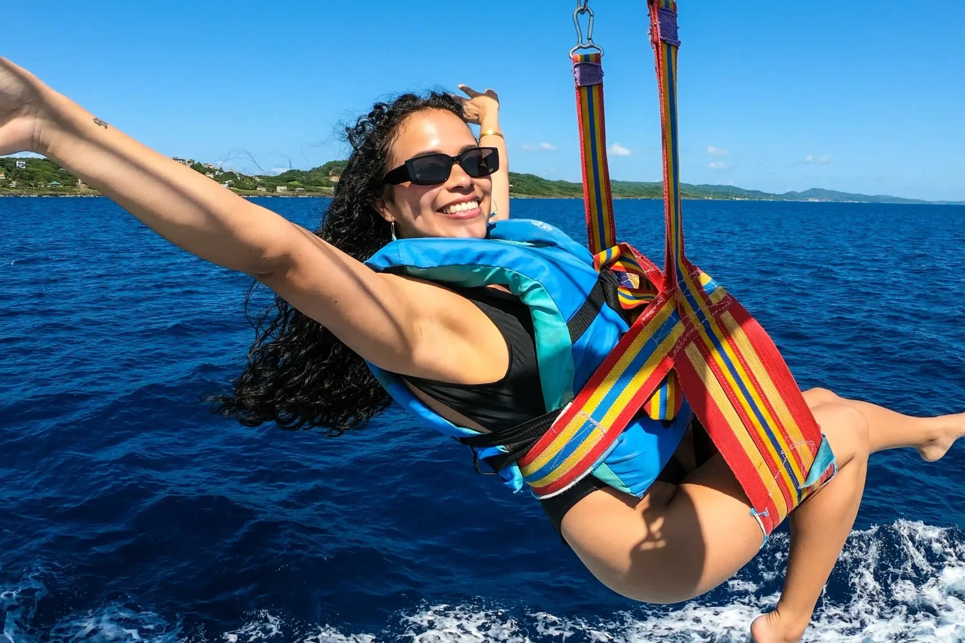 Parasailing over West Bay